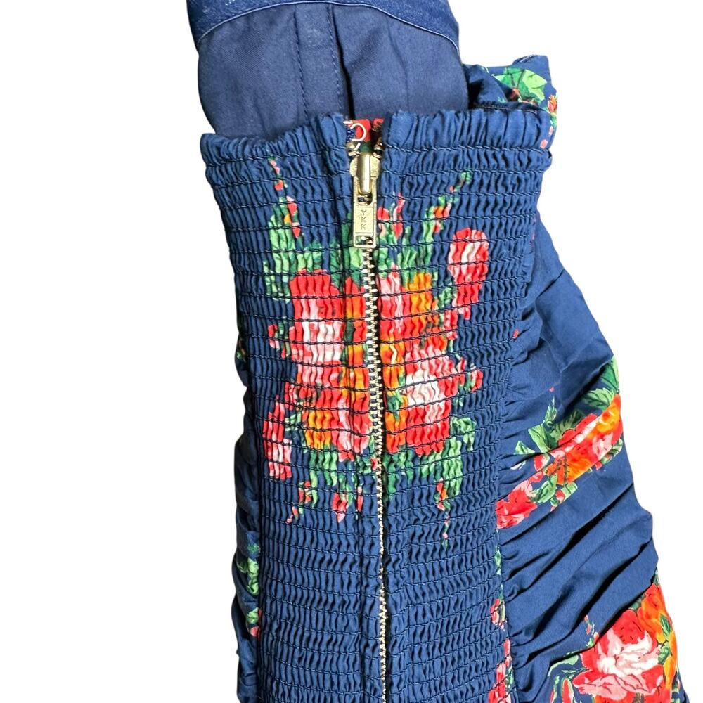 CARA CARA Montreal Maxi Gemma Scarf Blue Floral Strapless Gown Women's‎ Size 2 - Picture 6 of 13